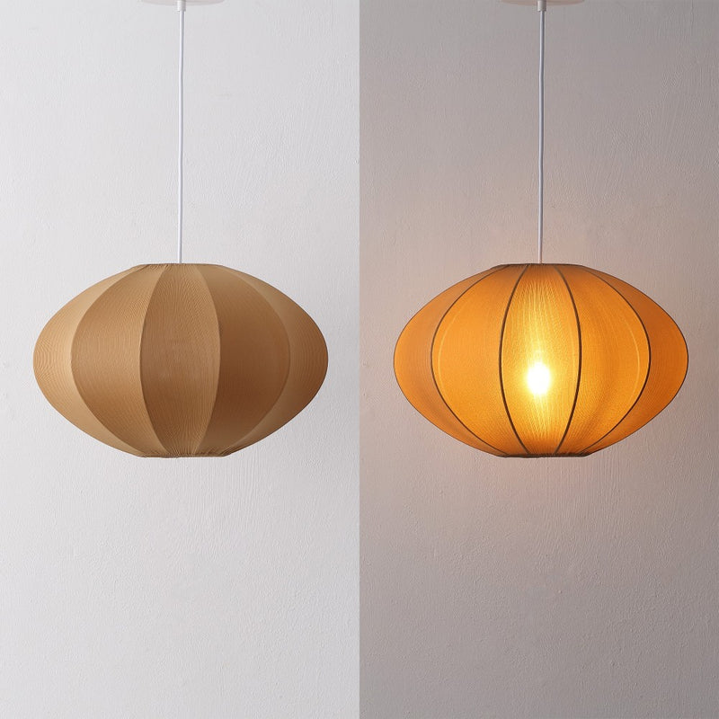 Kira 18.38" 1-Light Scandinavian Japandi Adjustable Lantern Metal with Ribbed Cocoon UFO Saucer Shade LED Pendant