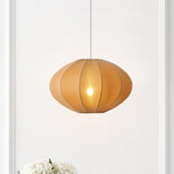 Kira 18.38" 1-Light Scandinavian Japandi Adjustable Lantern Metal with Ribbed Cocoon UFO Saucer Shade LED Pendant