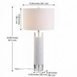 Hunter 32" Marble/Crystal LED Table Lamp White – DIM