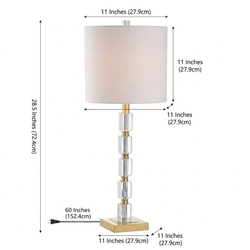 Claire 28.5" Crystal LED Table Lamp Clear/Brass (Set of 2) – DIM