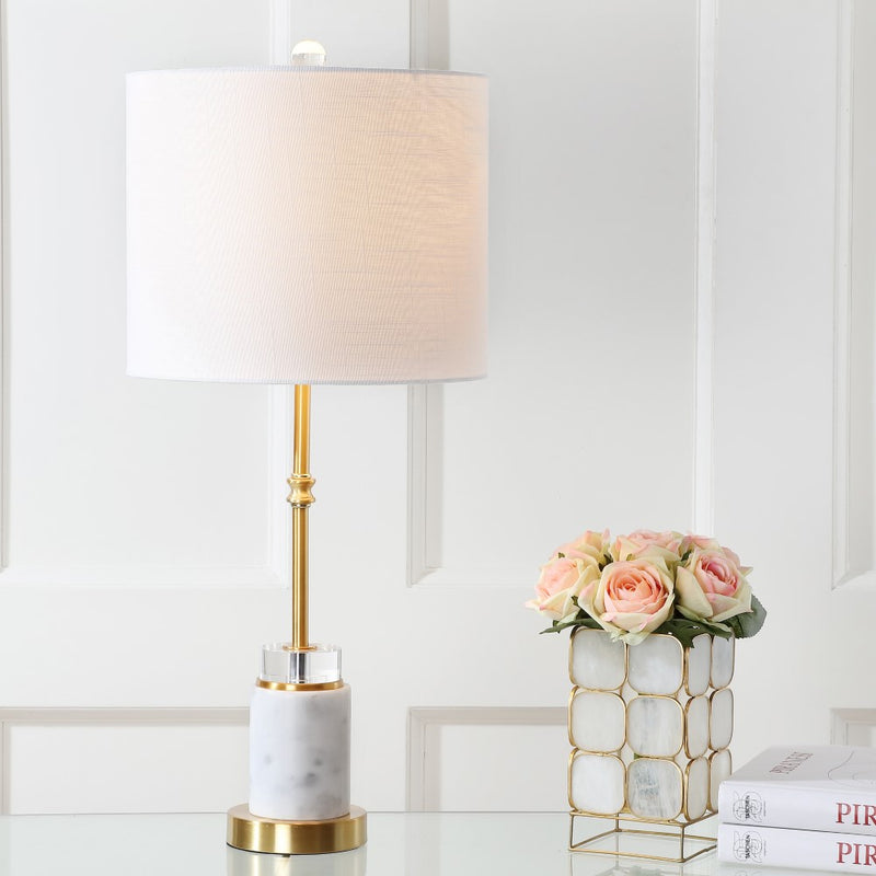 Harper 27" Marble/Crystal LED Table Lamp - JONATHAN Y