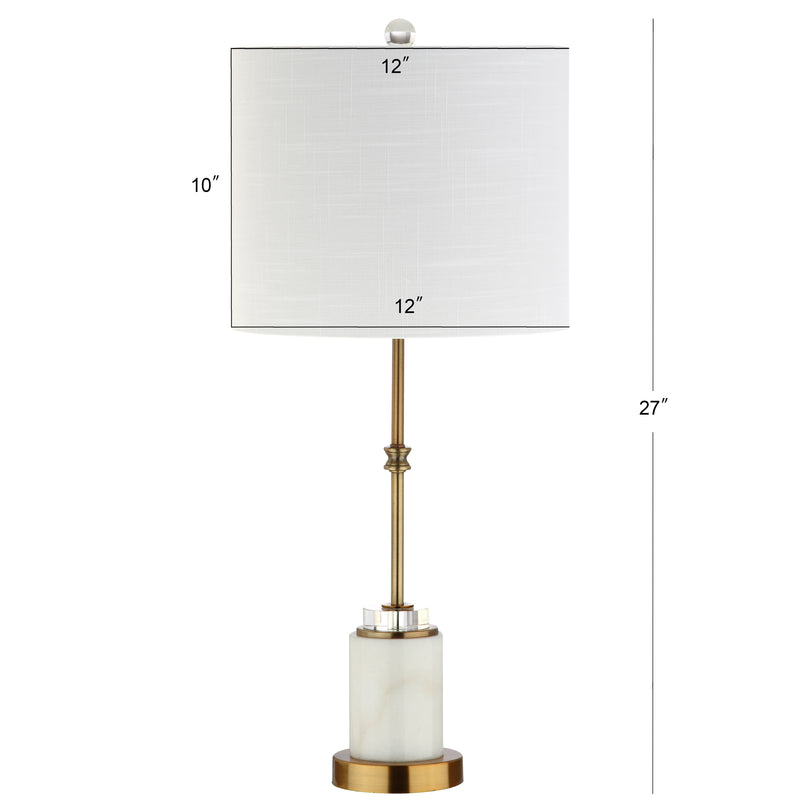 Harper 27" Marble/Crystal LED Table Lamp - JONATHAN Y