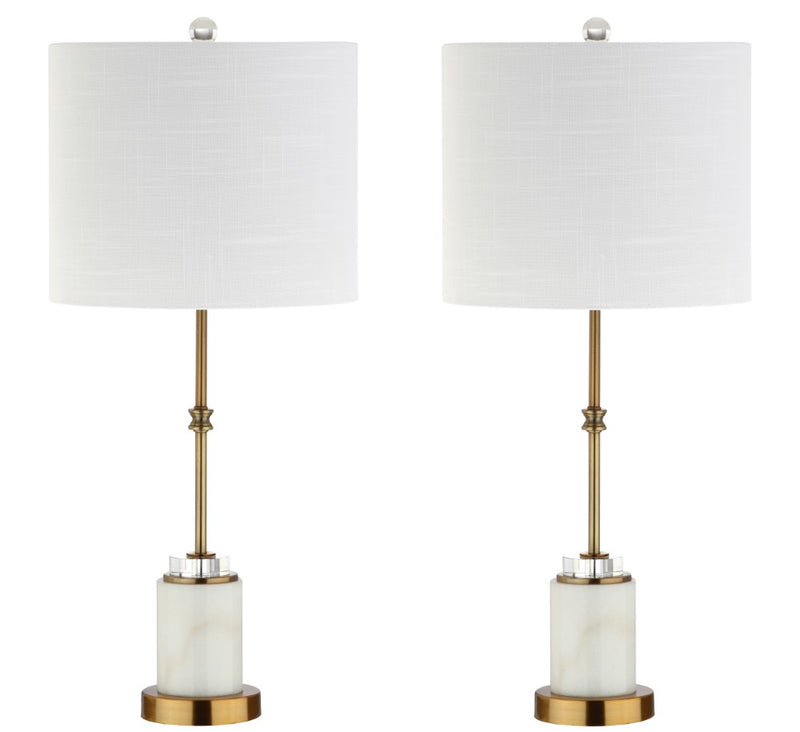 Harper 27" Marble/Crystal LED Table Lamp - JONATHAN Y