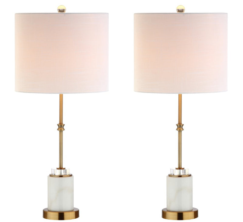 Harper 27" Marble/Crystal LED Table Lamp - JONATHAN Y