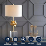 Estelle 32" LED Metal/Crystal Table Lamp Clear/Gold Leaf – ICONS
