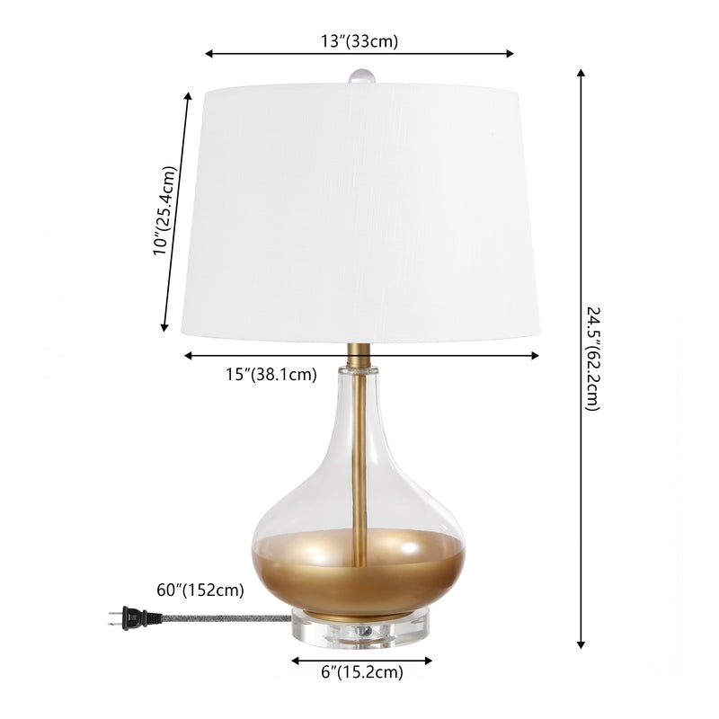 West 24.5" Glass LED Table Lamp - JONATHAN Y