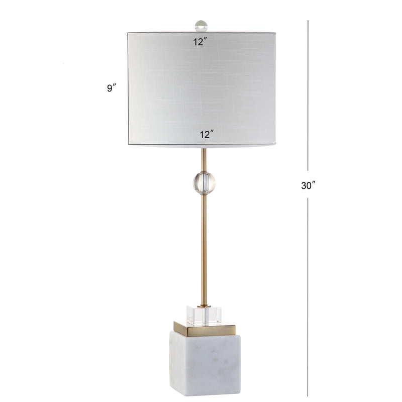Dawson 30" Marble/Crystal LED Table Lamp - JONATHAN Y