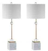 Dawson 30" Marble/Crystal LED Table Lamp - JONATHAN Y