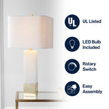 Jeffrey 29" Metal/Marble LED Table Lamp