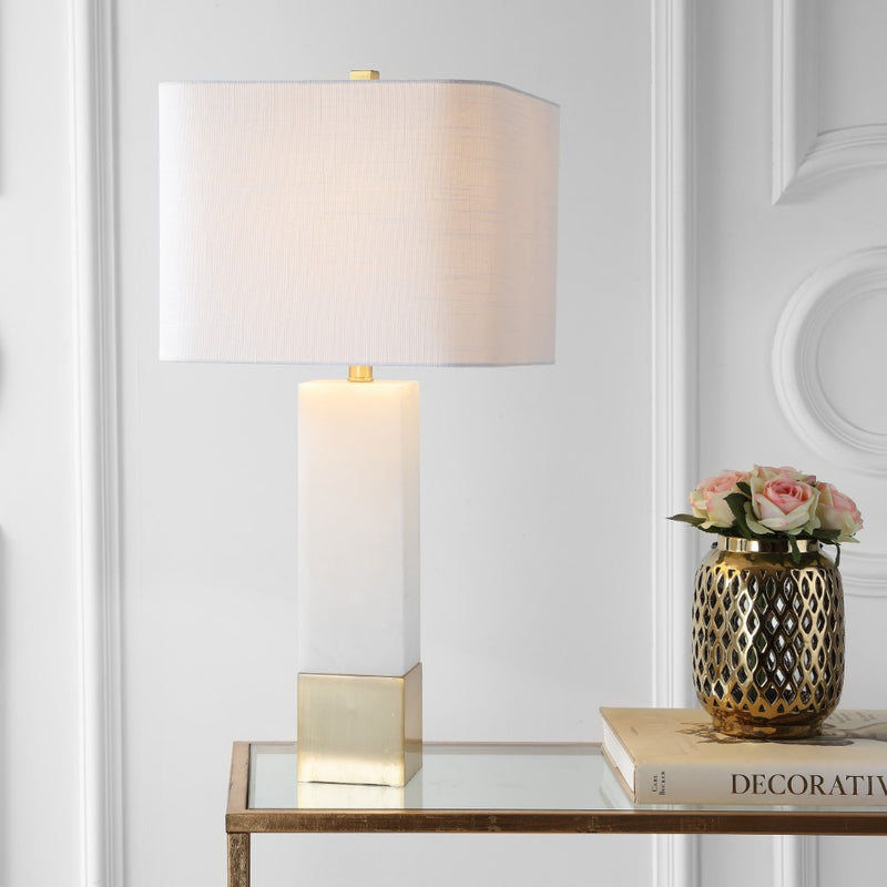 Jeffrey 29" Metal/Marble LED Table Lamp - JONATHAN Y