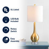 Dylan 25" Metal/Crystal Teardrop LED Table Lamp