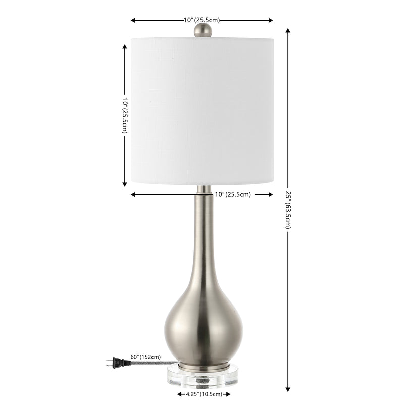 Dylan 25" Metal/Crystal Teardrop LED Table Lamp - JONATHAN Y
