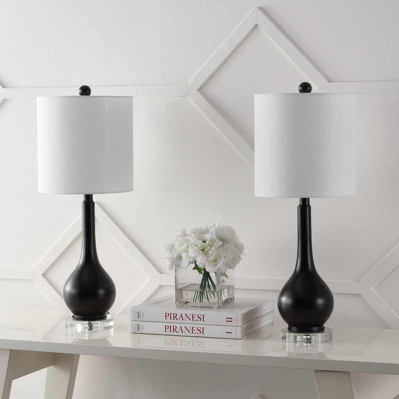 Dylan 25" Metal/Crystal Teardrop LED Table Lamp - JONATHAN Y