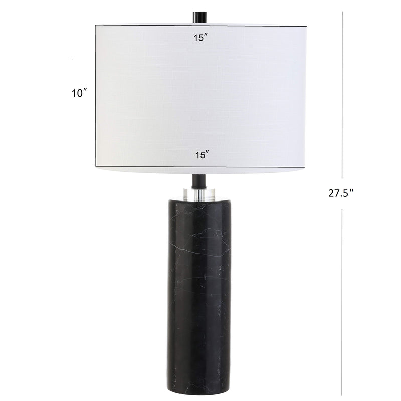 Brooks 27" Marble/Crystal LED Table Lamp - JONATHAN Y
