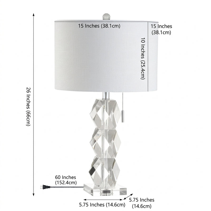 Sofia 26" Crystal LED Table Lamp Clear – DIM