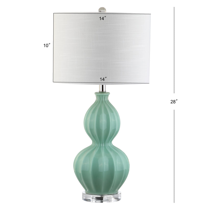Faye 28" Glass LED Table Lamp - JONATHAN Y