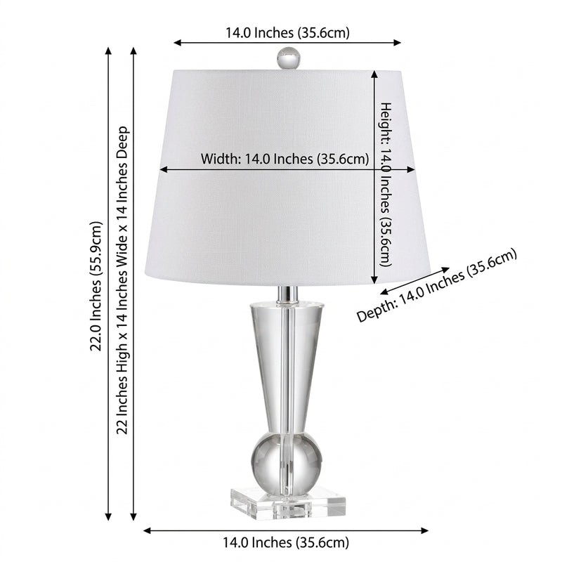 Wynne 22" Crystal LED Table Lamp Clear – DIM