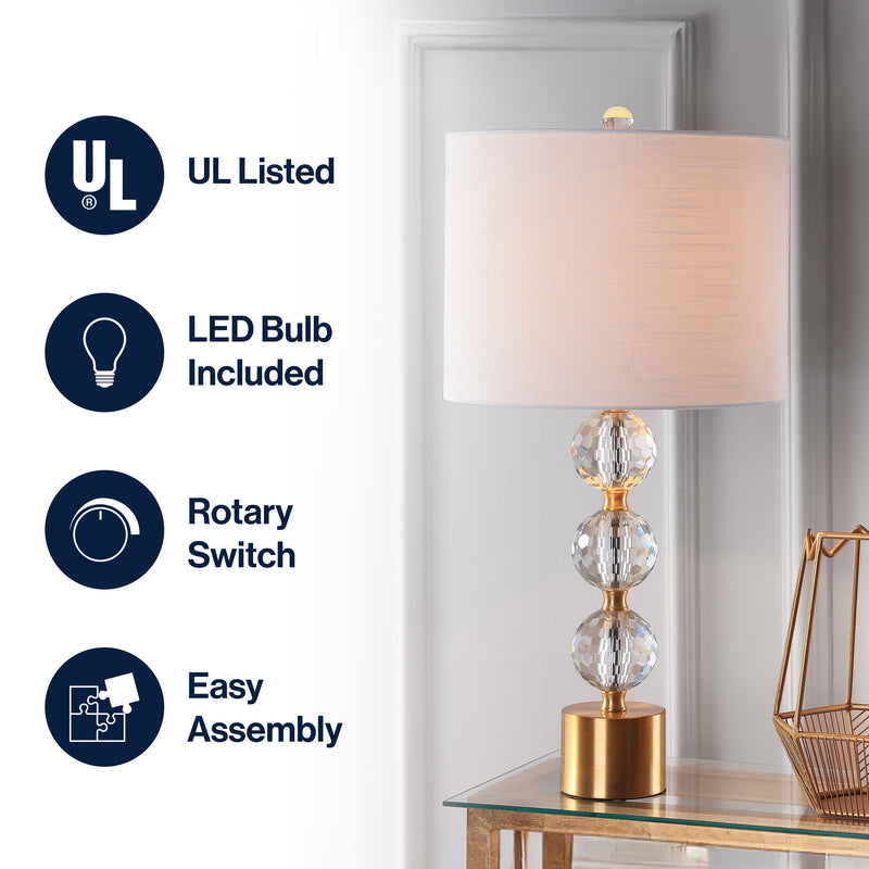 Ashley 25.25" Crystal LED Table Lamp