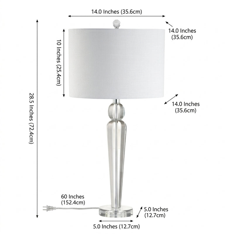 Elizabeth 28.5" Crystal LED Table Lamp Clear – DIM