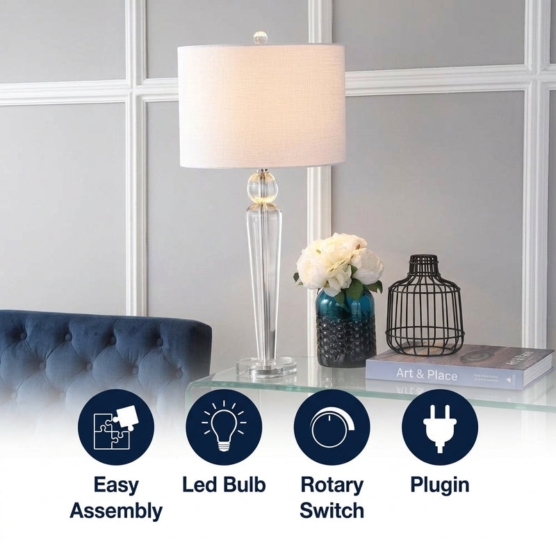 Elizabeth 28.5" Crystal LED Table Lamp Clear – ICONS