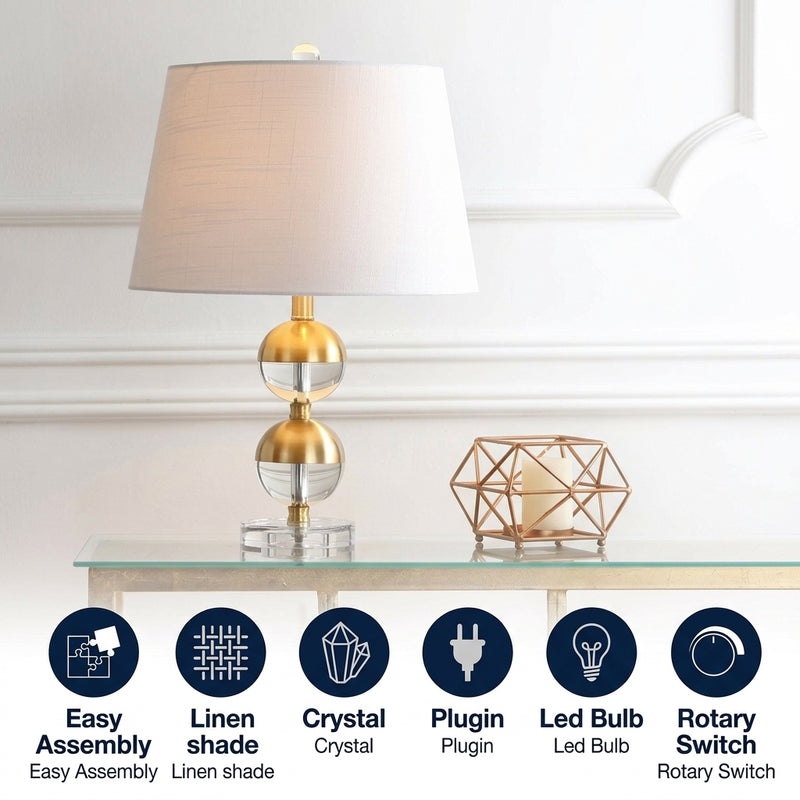 Jules 23" Crystal Mini LED Table Lamp Brass – ICONS