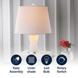 Eliza 23" Alabaster LED Table Lamp Crystal Base – ICONS
