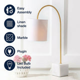 Fisher 25" Marble/Brass LED Table Lamp White/Brass Gold – ICONS