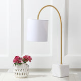 Fisher 25" Marble/Brass LED Table Lamp - JONATHAN Y