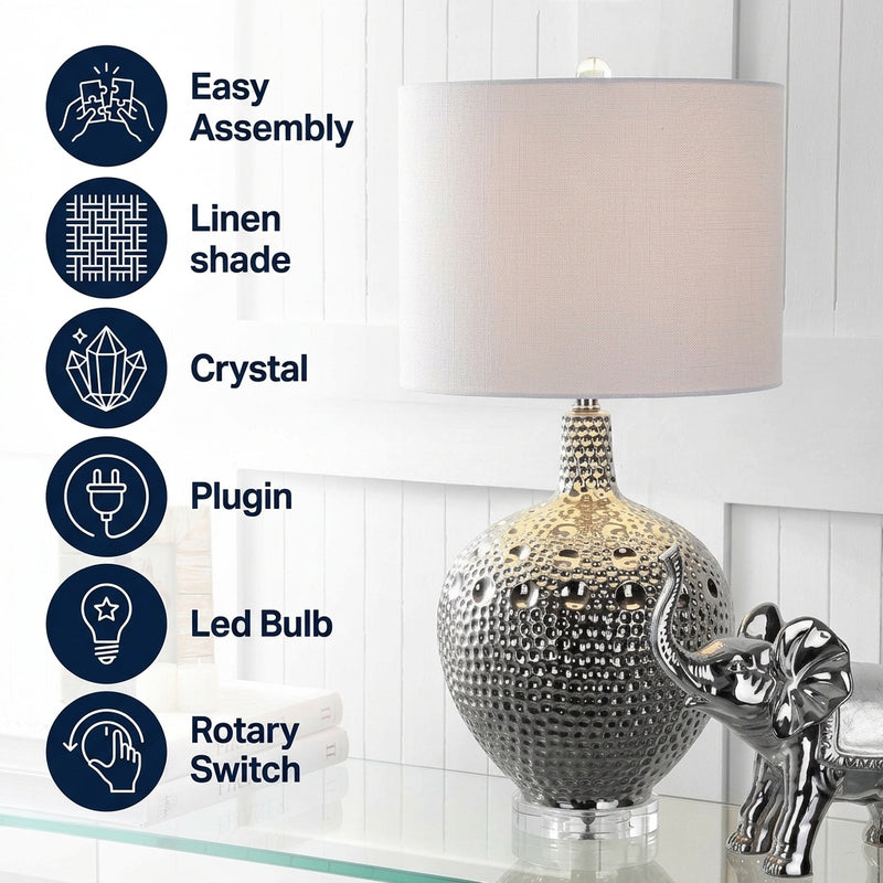 Andrews 27" Ceramic LED Table Lamp Chrome – ICONS