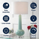 Hope 31" Glass LED Table Lamp Green with Crystal Base – ICONS