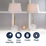 Spencer 34" Crystal/Metal LED Table Lamp Set 2 Brass (Set of 2) – ICONS