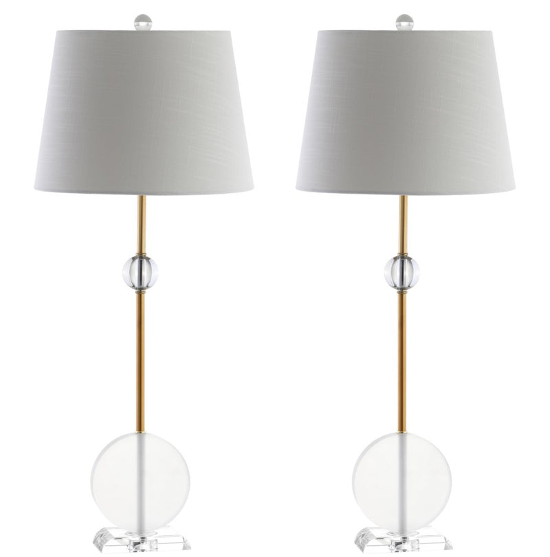 Spencer 34" Crystal/Metal LED Table Lamp - JONATHAN Y