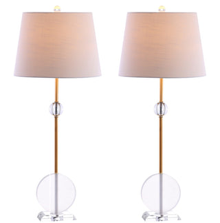 Spencer 34" Crystal/Metal LED Table Lamp - JONATHAN Y