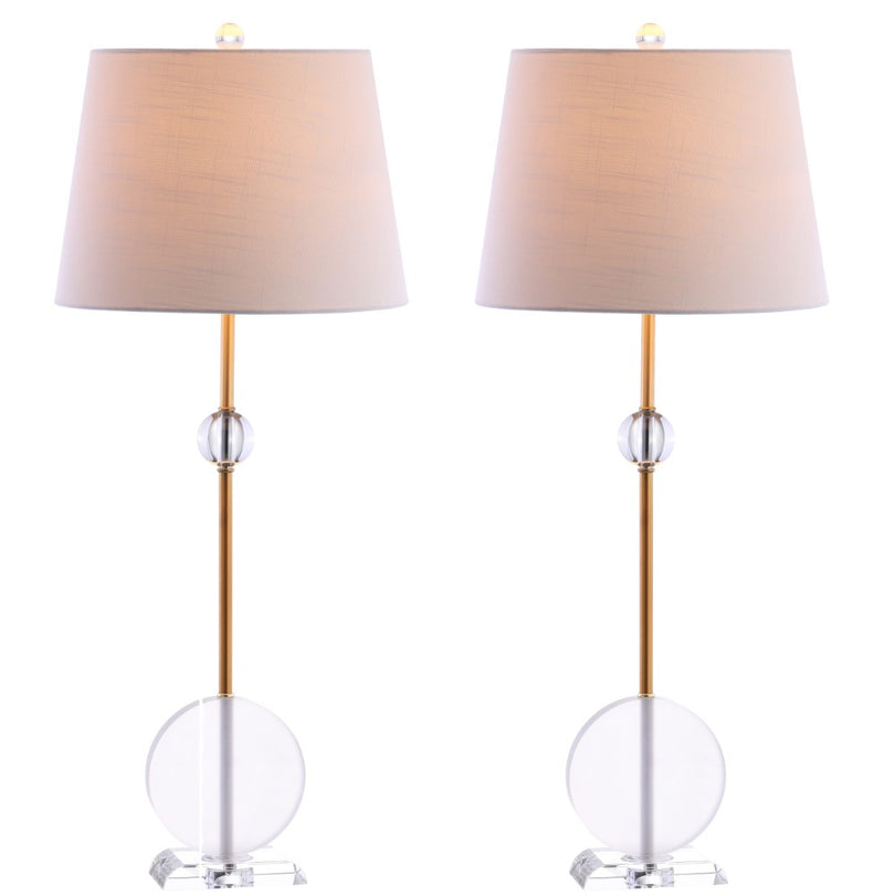 Spencer 34" Crystal/Metal LED Table Lamp - JONATHAN Y