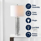 Thompson 29.5" Glass LED Table Lamp Clear/Chrome – ICONS