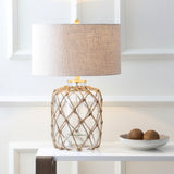 Mer 26.5" Glass and Rope LED Table Lamp - JONATHAN Y