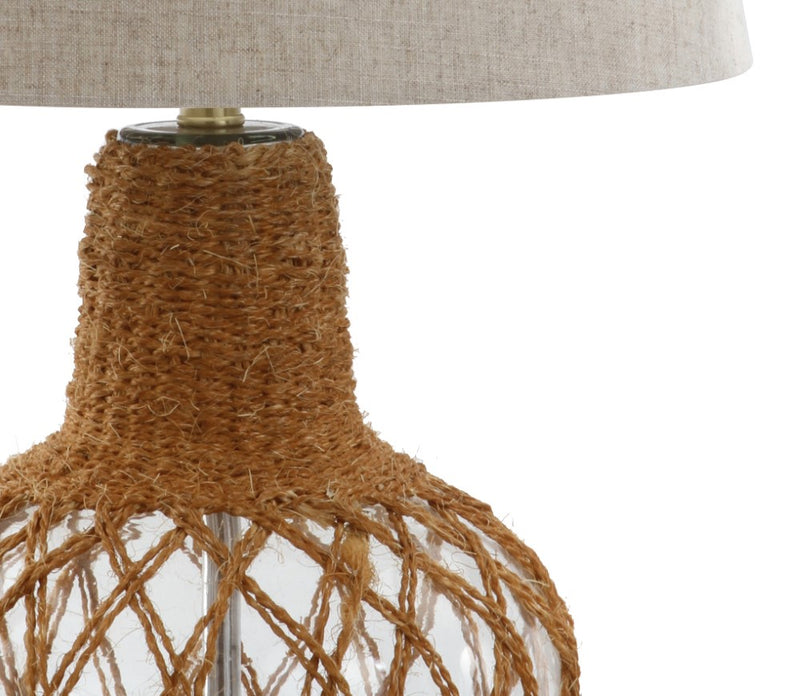 Joseph 28.5" Glass /Rope LED Table Lamp - JONATHAN Y