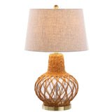Joseph 28.5" Glass /Rope LED Table Lamp - JONATHAN Y