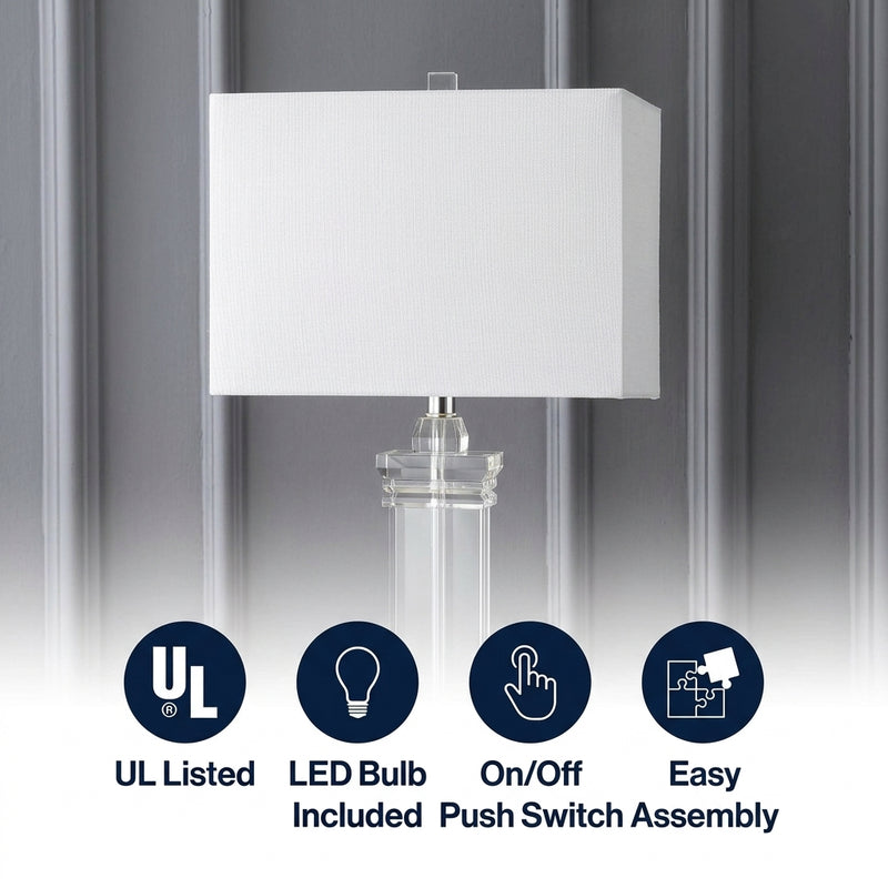 Ophelia 23.5" Crystal LED Table Lamp Clear – ICONS