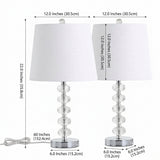Kevin 22" Glass/Metal LED Table Lamp Set 2 Clear/Chrome (Set of 2) – DIM