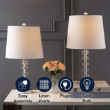 Kevin 22" Glass/Metal LED Table Lamp Set 2 Clear/Chrome (Set of 2) – ICONS