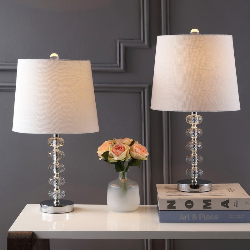 Kevin 22" Glass/Metal LED Table Lamp - JONATHAN Y