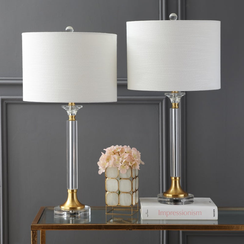 Mark 28" Crystal/Metal LED Table Lamp - JONATHAN Y