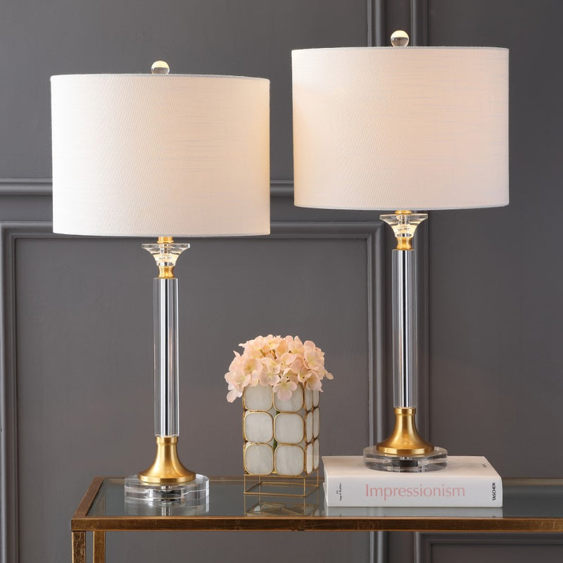 Mark 28" Crystal/Metal LED Table Lamp - JONATHAN Y