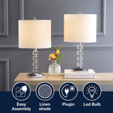 Barnard 22" LED Crystal/Metal Table Lamp Set 2 Clear (Set of 2) – ICONS