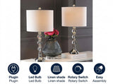Paul 26" Crystal/Metal LED Table Lamp Set 2 Clear/Chrome (Set of 2) – ICONS
