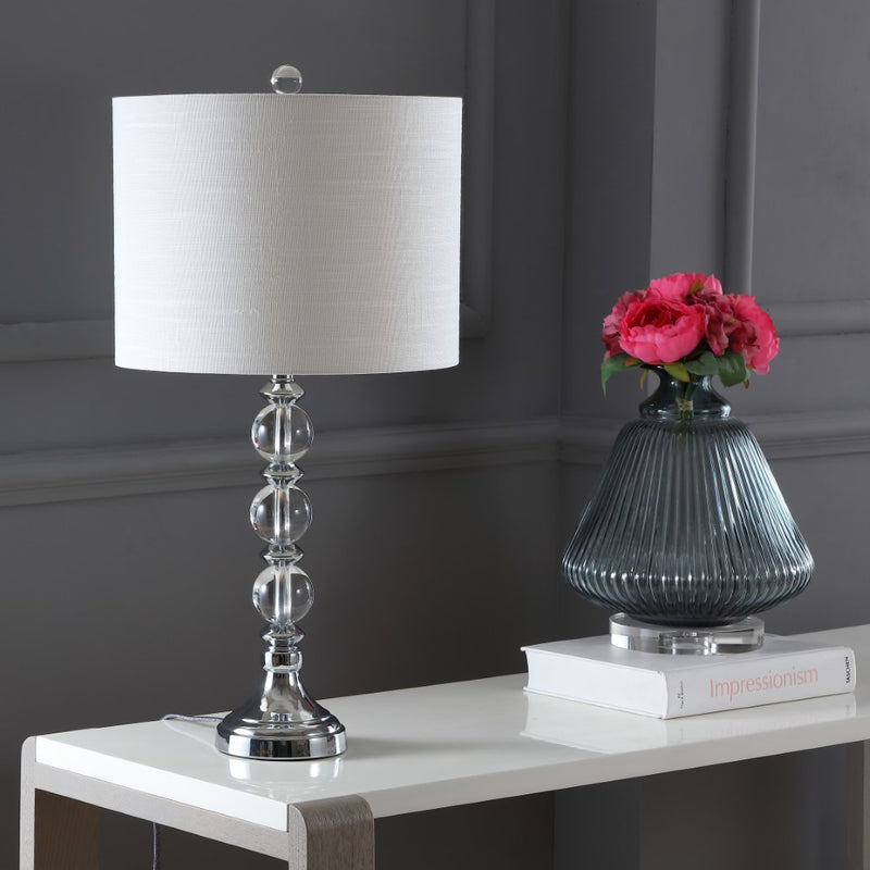 Paul 26" Crystal/Metal LED Table Lamp - JONATHAN Y