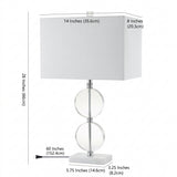 Richard 26" Crystal/Marble LED Table Lamp Clear/White – DIM