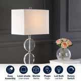 Richard 26" Crystal/Marble LED Table Lamp Clear/White – ICONS
