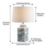Audrey 24.5" Chinoiserie LED Table Lamp Blue/White – DIM